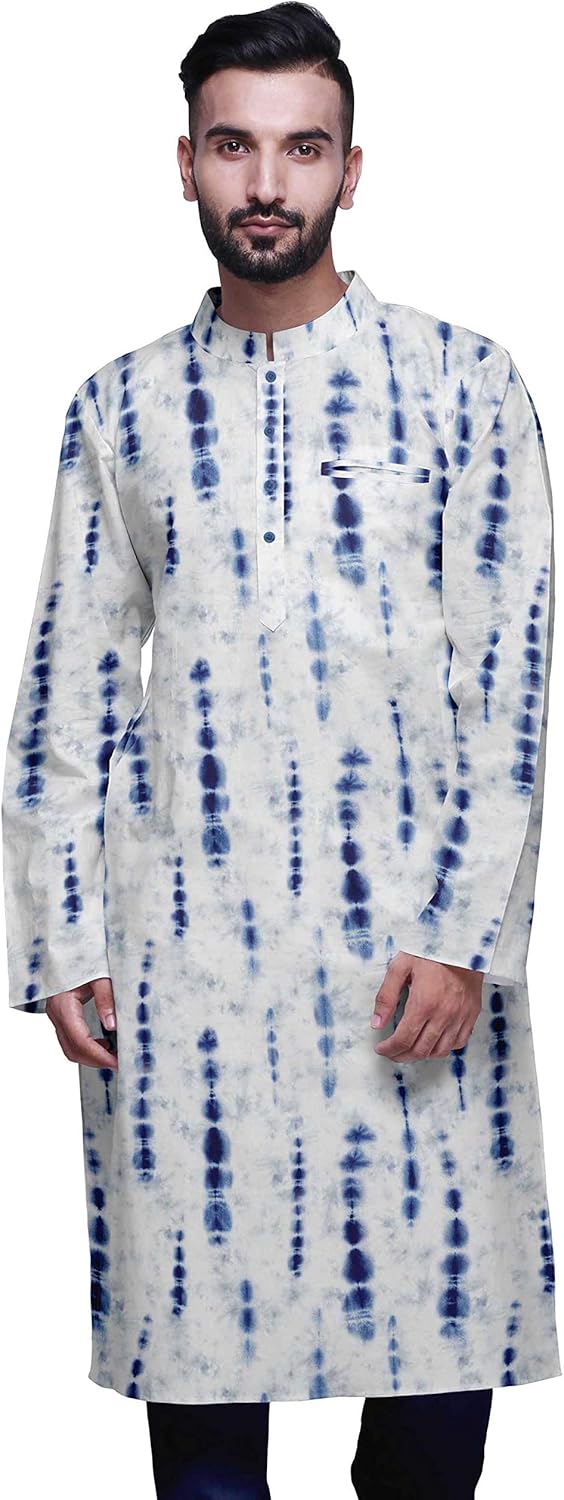 Atasi Indian Long Kurta for Mens Summer Wear Cotton Poplin Wedding Kurta Shirt
