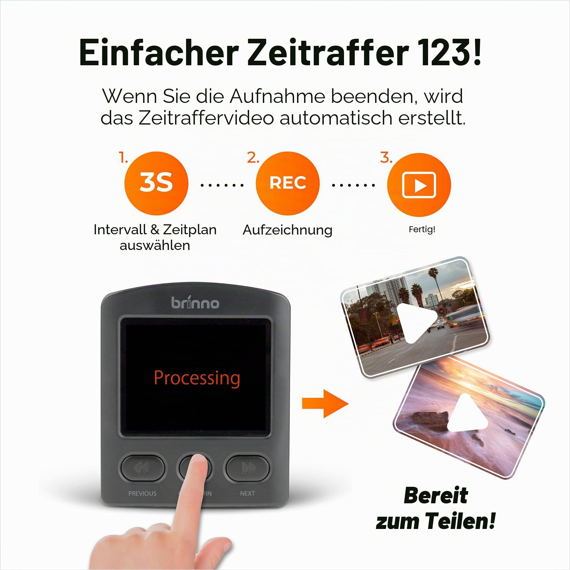 Brinno TLC2020 Outdoor-Kit - Enthält Zeitrafferkamera TLC2020, wasserfestes IP67-Gehäuse (ATH1000) und Halterung (AWM1000), HDR, zusätzliche Akkulaufzeit, flexible Programmierung - einfach zu bedienen