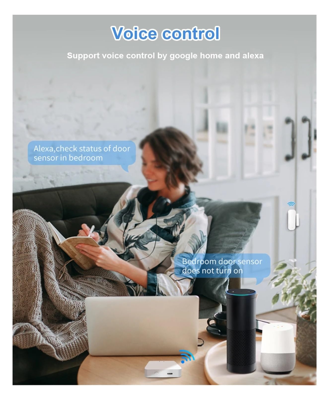 Alarmas De Puerta, Tuya-Sensor inteligente ZigBee for puerta y ventana, detector inalámbrico de apertura y cierre de puerta, alarma por aplicación remota, funciona con Alexa Home Para La Seguridad Del