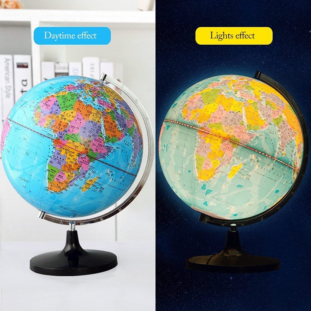 Globo terrestre, Globo Illuminato Da 12,5 Pollici Con Supporto E Lente D'ingrandimento(A)