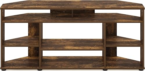 Miniatura 88 de Furinno - Soporte para centro de entretenimiento grande para televisor de hasta 55 pulgadas, madera negra Blackwood,Ámbar Pino/Negro,Columbia