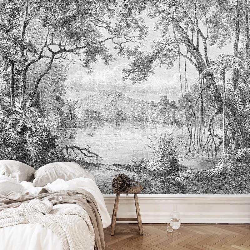 Feathers Black And White Peel And Stick Wallpaper – Uniquely Wallpaper - View #9
