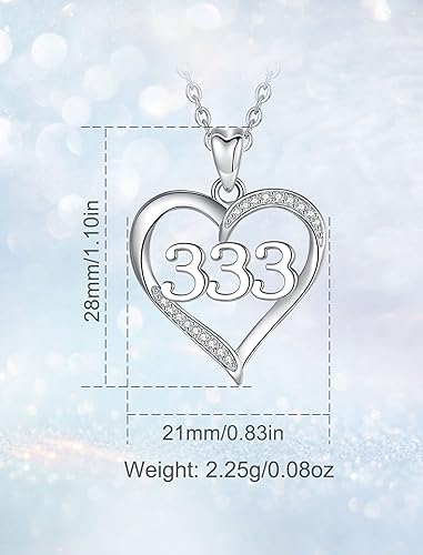 Miniatura 6 de INFUSEU Collares de plata de ley con números de ángel para mujeres y niñas, joyería de numerología, tu número de la suerte