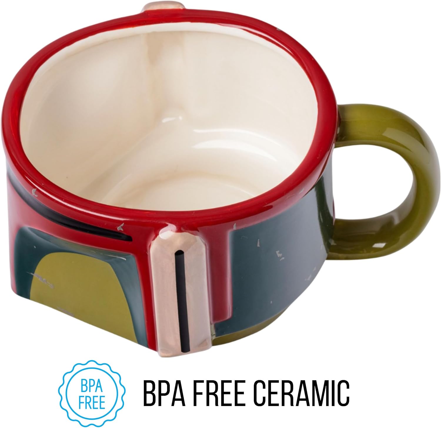 Silver Buffalo Star Wars Boba Fett’s Helmet with Battle Scars Ceramic 3D Sculpted Mug, 20 Ounces - Image 6