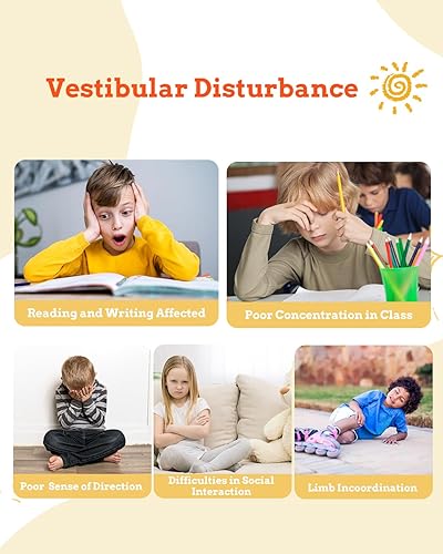 Miniatura 3 de Silla giratoria sensorial para niños con autismo, silla giratoria de grado de terapia de 360, entrenamiento de equilibrio y concentración con base