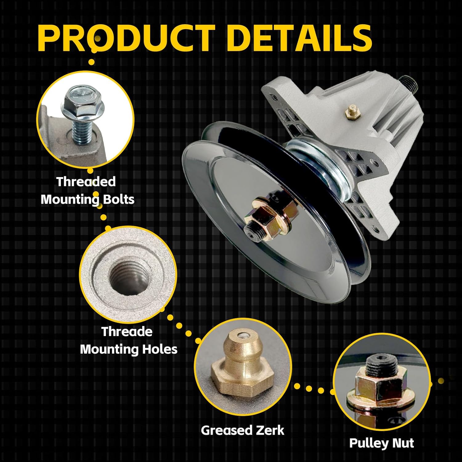 618-09260 42" Mower Deck Spindle Assembly Compatible with Cub Cadet ZT1-42 ZTS1-42 MTD Craftsman Z5200 Troy Bilt Mustang Z42 42 Inch Decks Zero Turn Mower #618P09260 (2 Pack Spindle)
