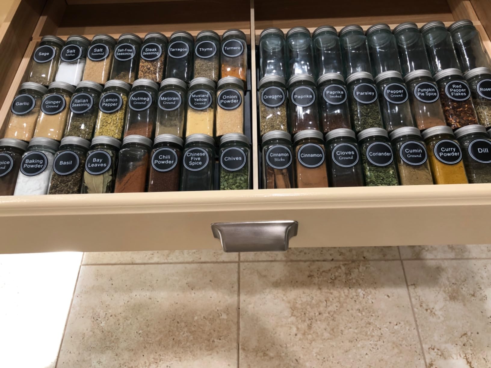 4 Tier Spice Rack With Jars Labels Kitchen SpaceAid Spice Rack ...