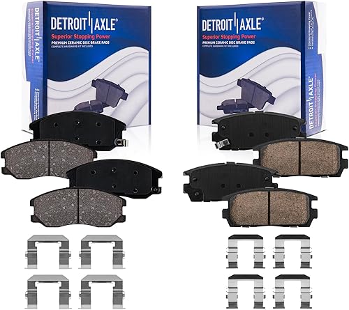 Miniatura 26 de Detroit Axle - Pastillas de freno para Chevy Trailblazer GMC Envoy Pastillas de freno de cerámica w/Hardware Buick Rainier Isuzu Ascender Olds