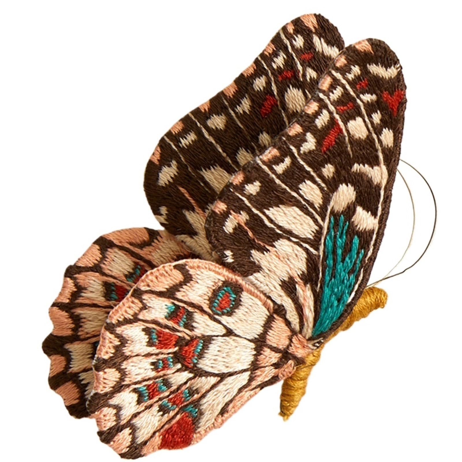 uoXHFdh Embroidery Kit， Beginner Butterfly Kits with Hoop DIY Hand Brooch Kit(Embroidery Kit D)