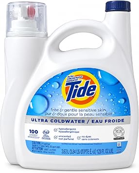 Tide Free & Gentle Liquid Laundry Detergent, 107 loads 154 fl oz, HE Compatible