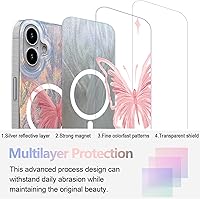 Vista 35 de I-MGAE-IN-AR - Funda diseñada para iPhone 12 y 12 Pro, diseño de mariposa plateada brillante, funda protectora de poliuretano termoplástico, suave