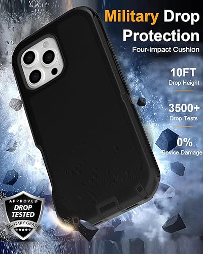 Miniatura 3 de Designed for iPhone 11 Case 2 Screen Protector + Belt Clip Military Grade Full Body Cover, Heavy Duty Shockproof Drop Proof Protection Case