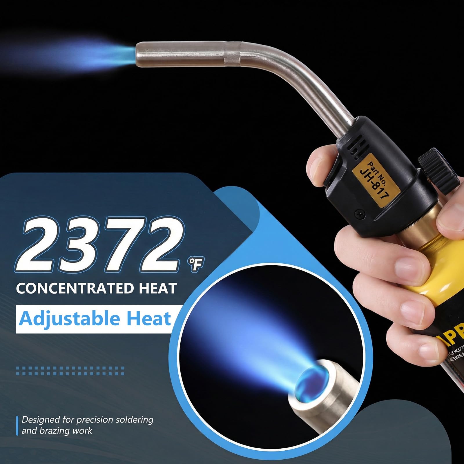 Propane Torch Head - Trigger Start & Adjustable Heat -4