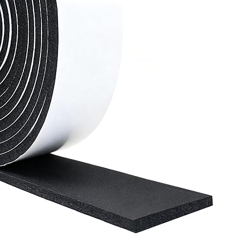 DGSL Foam Weather Stripping, 2" x1/4", 13Ft Door Window Seal Tape | Self Adhesive Weatherstrip AC Foam Tape for Window Gaps, Door Frame, Soundproof Insulation