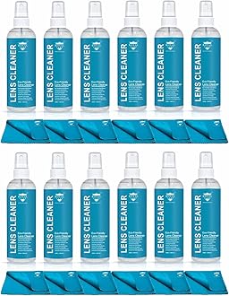 Royal Care Lens Cleaner Spray 100 ML Pack Kit – Professional Lens Cleaner Spray with Microfiber Cloths – Best for Eyeglasses, Cameras, and Lenses - Safely Cleans Fingerprints, Dust, Oil (Pack of 12)