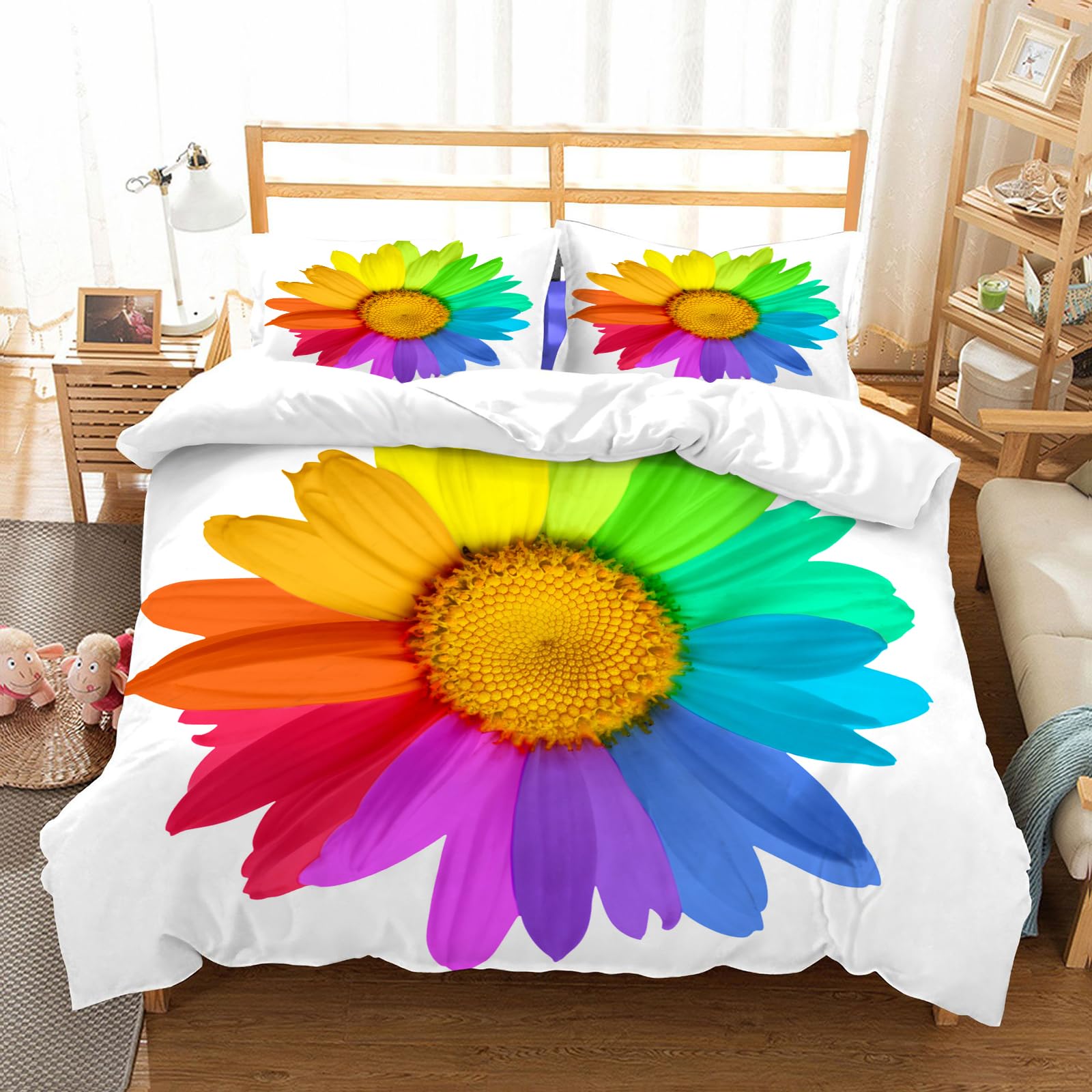 Parure de lit fleurs de printemps en microfibre pour illuminer votre chambre parentale