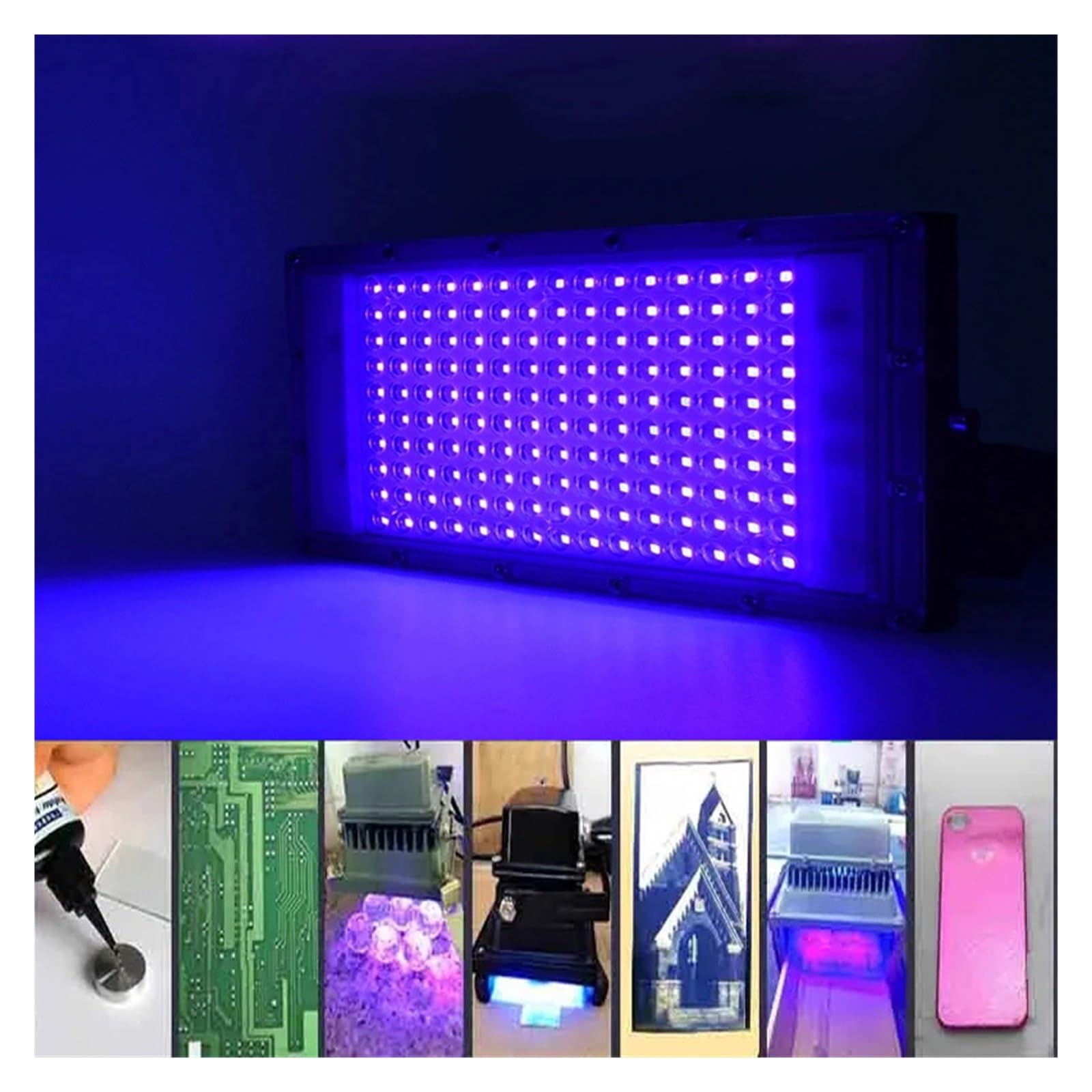 Luce LED UV, LED Luce nera LED Luce viola Lampada polimerizzante UV 365nm Lampada di rilevamento fluorescente 395nm Colla senza ombre Lampada polimerizzante UV Resina olio verde per unghie in gel UV e