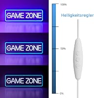 NELUX Game Zone Neon LED Világító Dekoráció - USB Csatlakozós Fali Lámpa Fényerőszabályzóval Gamer Szobába, Játékterembe 3