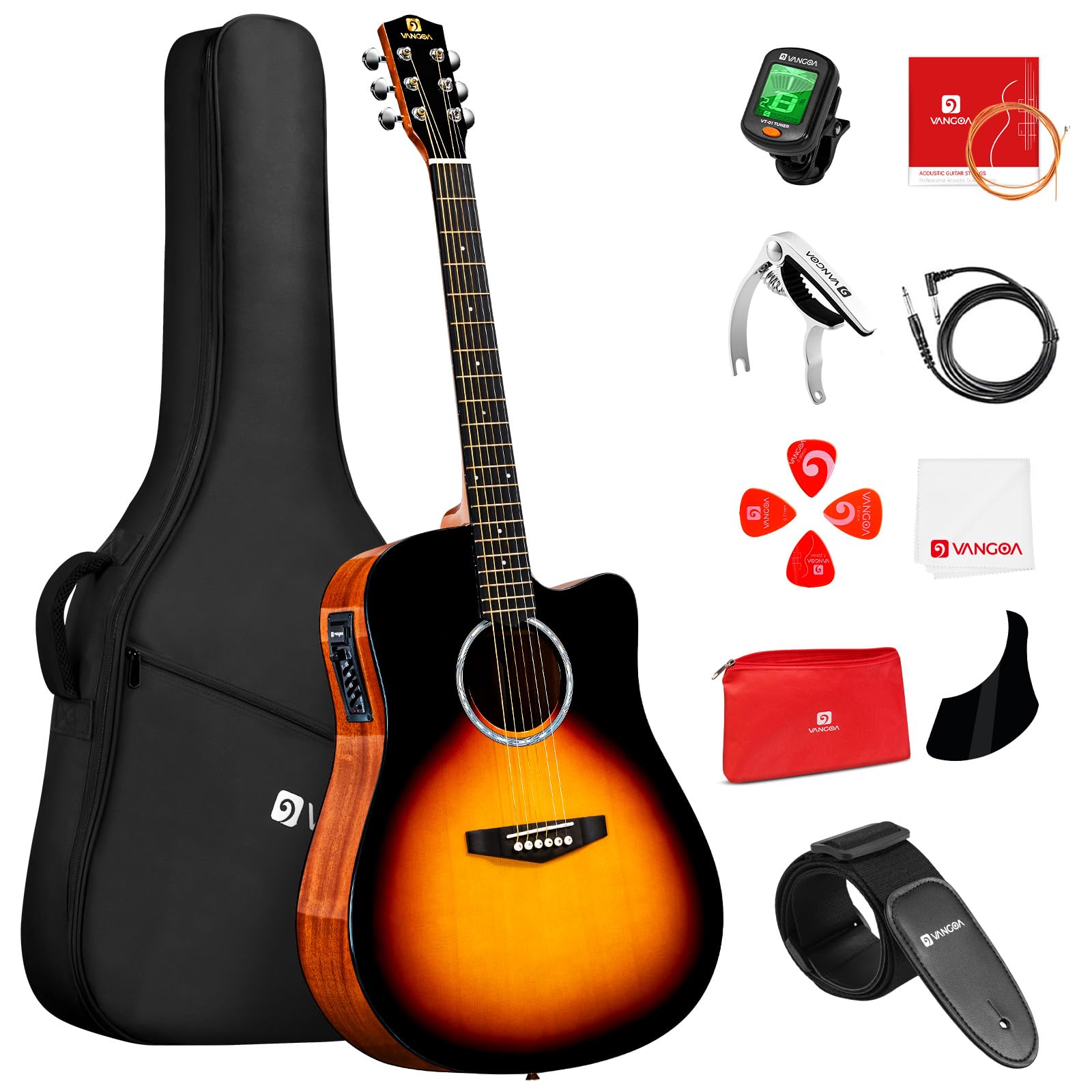 Snapklik.com : Vangoa Electric Acoustic Guitar Kit For Beginners Adults ...