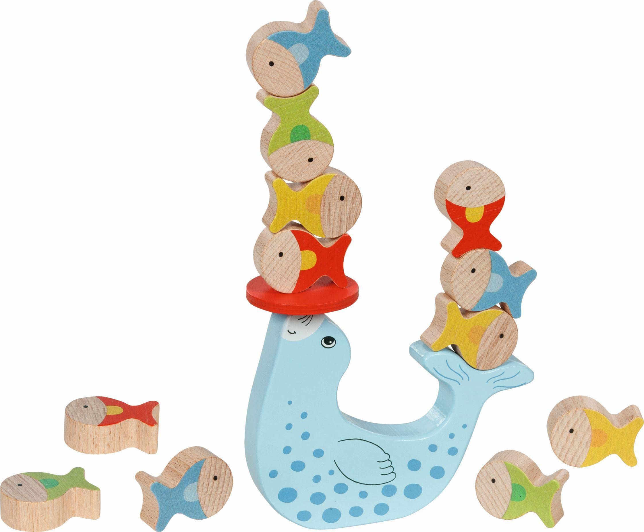 Goki Balancing Seal Game of Skill, Boys and Girls Traditional Wooden Game, For Up To 4 Players, Ages 4+