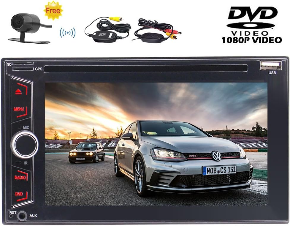 Eincarダブルディンダッシュカーラジオオーディオ車dvd ランキングtop10 Cdプレーヤーサポートusb Sdでのカーステレオ6 2インチのマルチタッチスクリーンヘッドユニット Aux Inサブウーファー1080pビデオのワイヤレスリアカメラなしgps プレイ無料