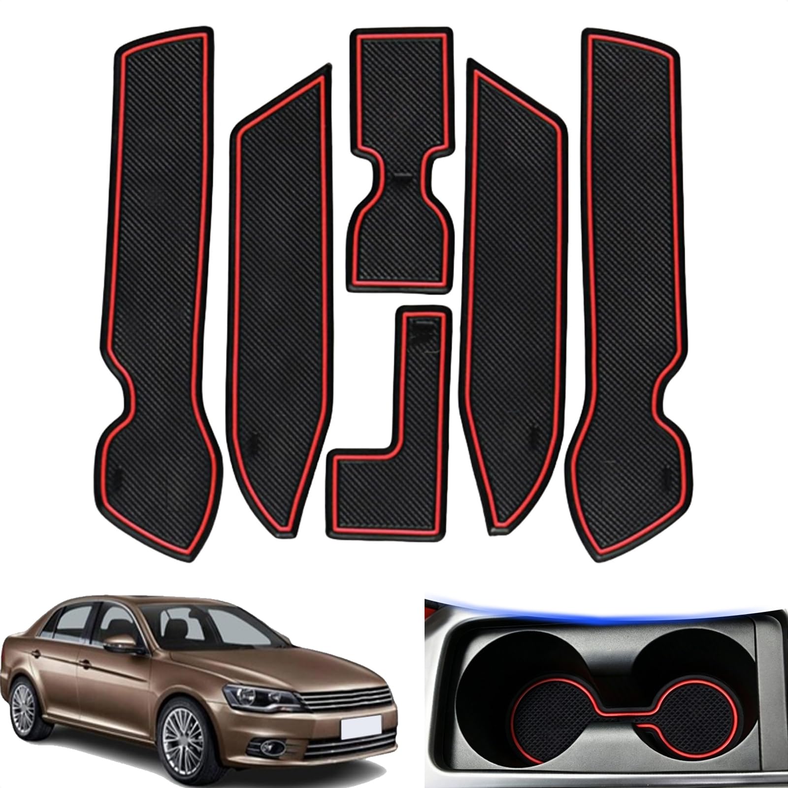 Alfombrillas de bolsillo para puerta VW Bora 2013-2015 idóneas para viajes en familia