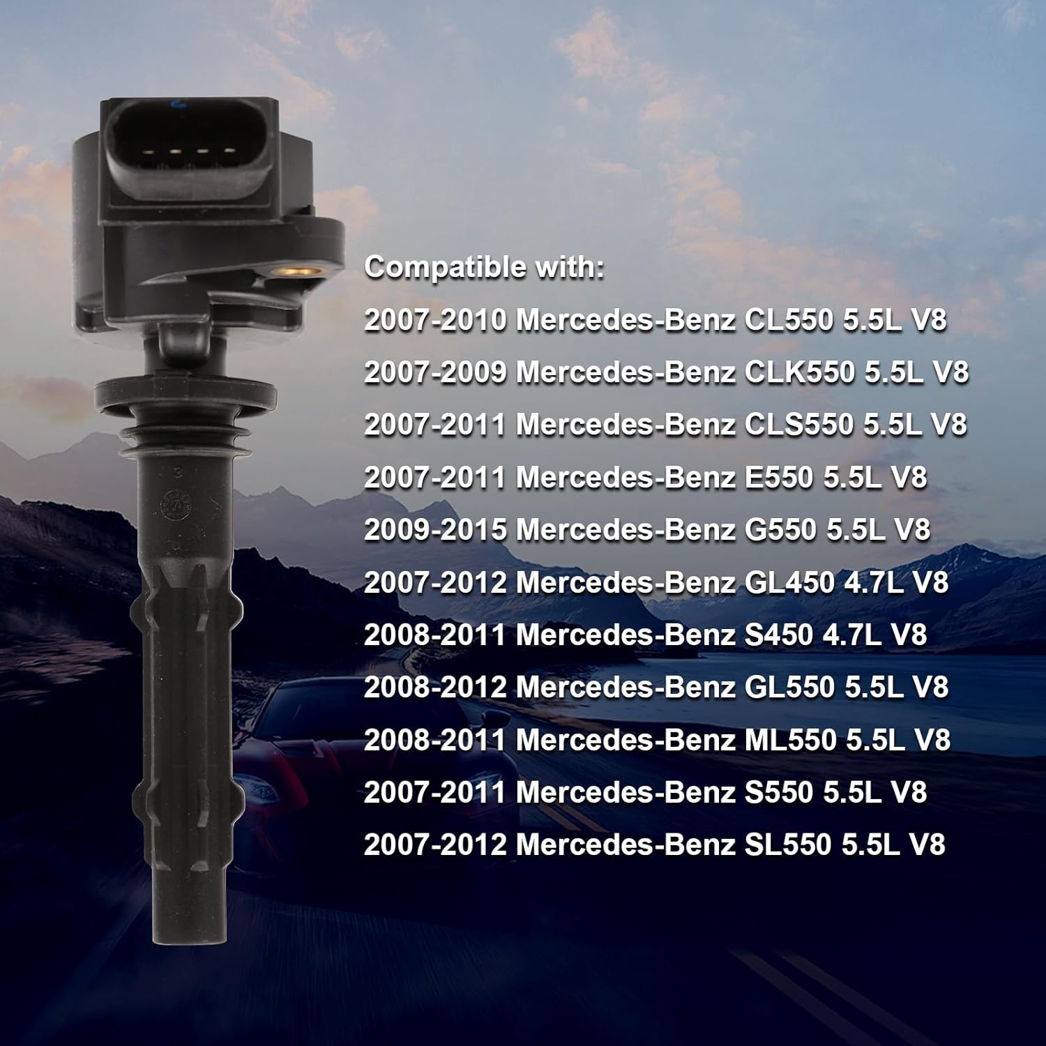 STANDOUT Ignition Coil Set of 8 compatible with Mercedes-Benz SL550 S550 G550 E550 CL550 4.7L-5.5L UF535