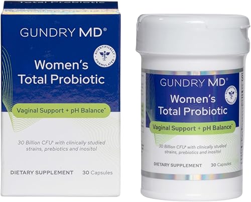 Gundry MD Women's Total Probiotic - Probiótico para mujer para apoyo vaginal y salud digestiva - 30 cápsulas