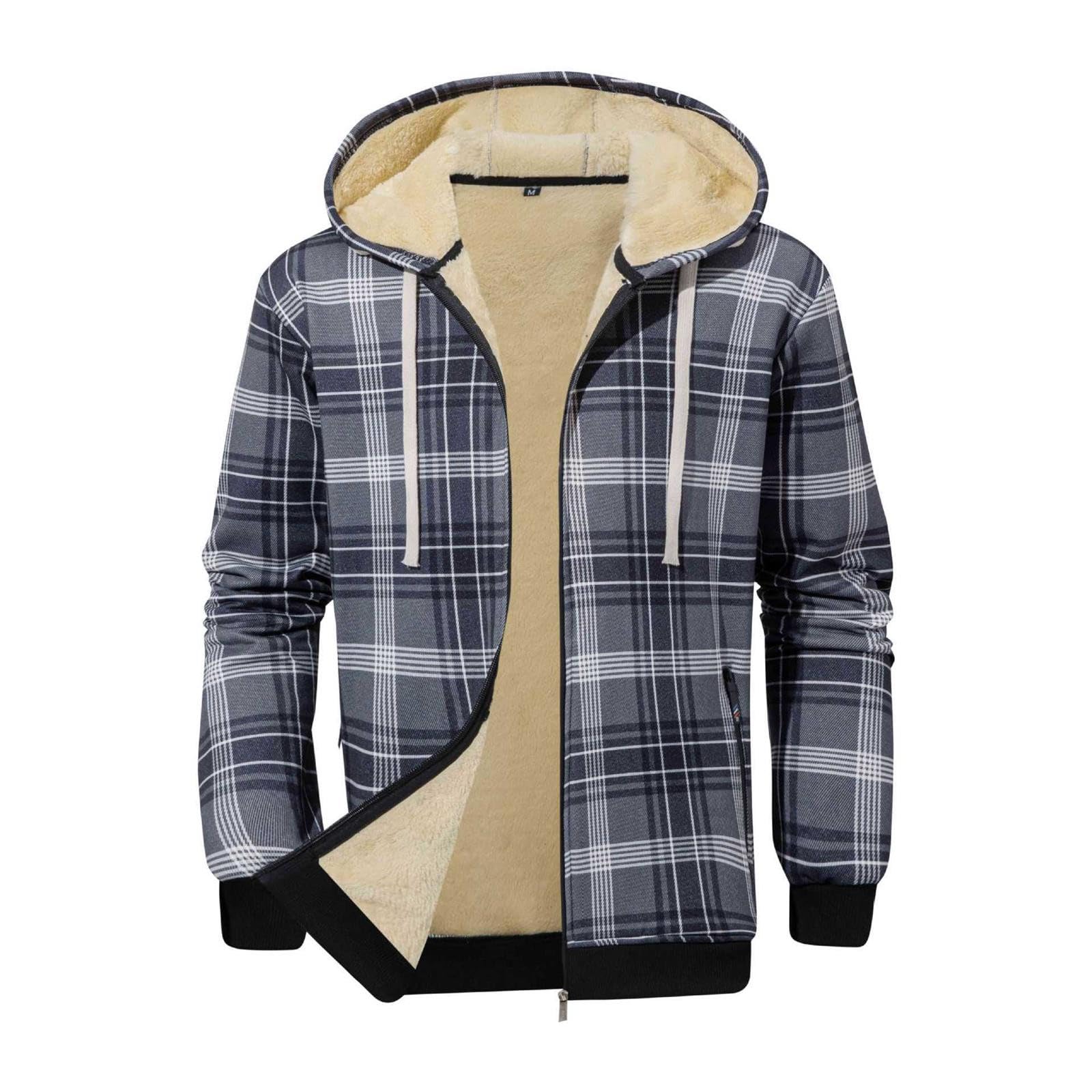 Veste Polaire Homme, Veste Polaire à Capuche entièrement zippée, Manteau Doux, léger et Chaud pour l'extérieur, pour Un Usage décontracté, Confortable et athlétique