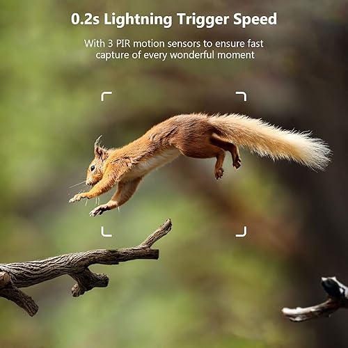 Miniatura 5 de WUGGKE Cámara de rastro WiFi 4K 24MP Cámara de juego con visión nocturna activada por movimiento impermeable H90 Cámara de caza con velocidad de