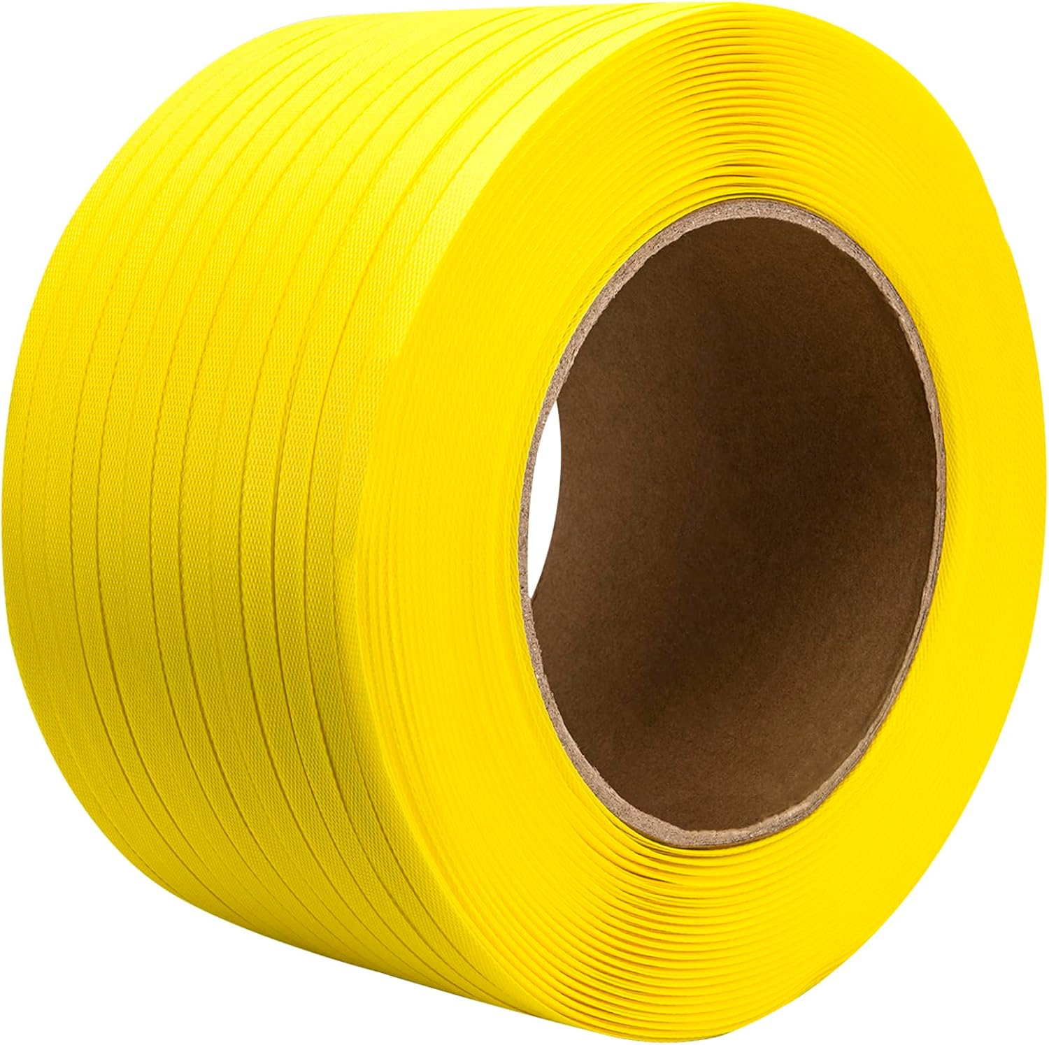 Poly Strapping, Packaging Banding Strap, Pallet Strapping Roll 3280' Length - Polypropylene Strapping 1/2" Width, 0.030" Thickness, 300 lbs Break Strength, Yellow Packing Straps