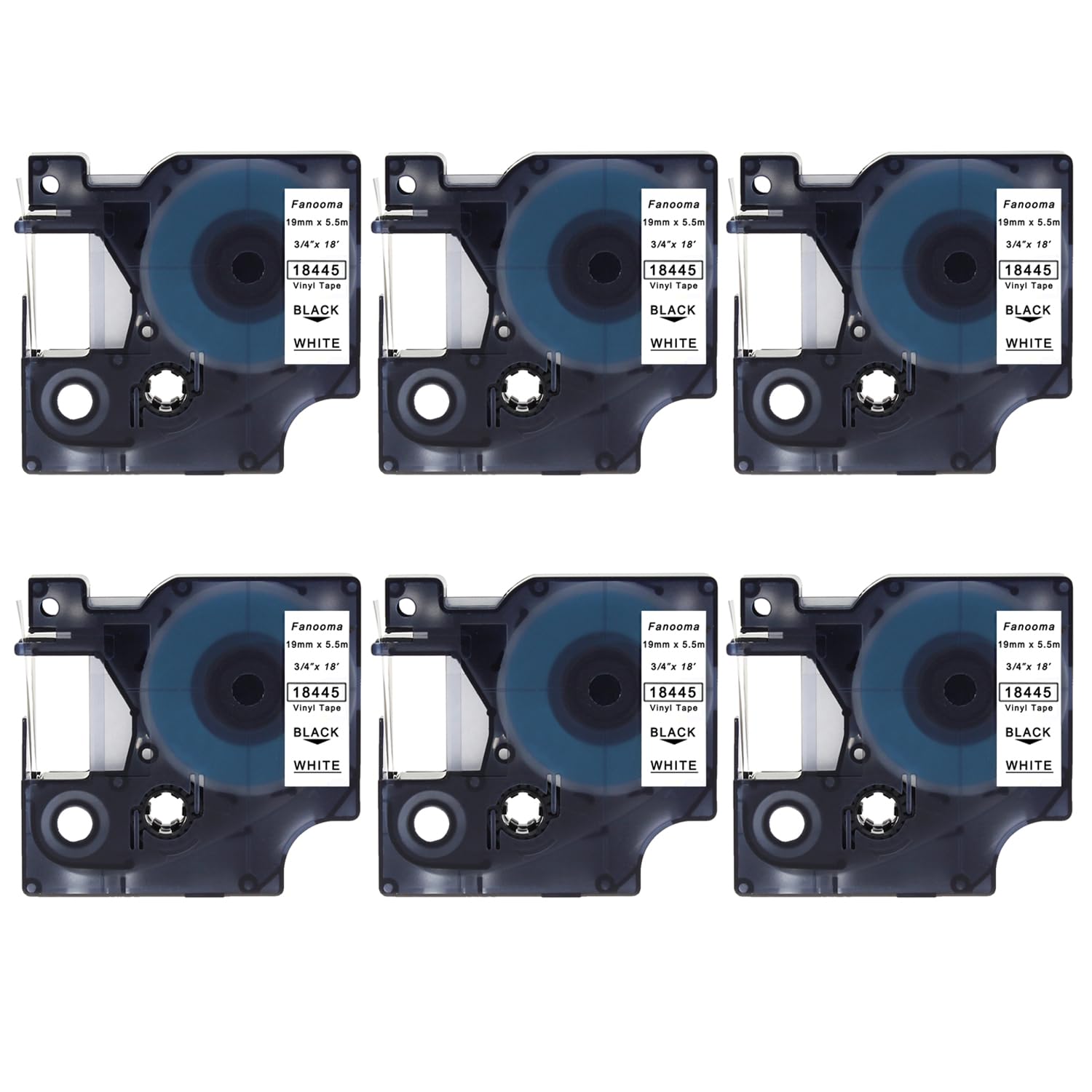 Fanooma Compatible Vinyl Label Replacement for DYMO 18445 3/4" Industrial Permanent White Tape, Work with DYMO Rhino RhinoPRO 4200 5200 5000 6000