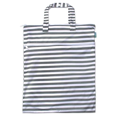 Miniatura 8 de Teamoy Organizador de viaje para colgar en seco y húmedo (17.3 x 13.4 pulgadas) con dos compartimentos para pañales de tela, lavandería, trajes de