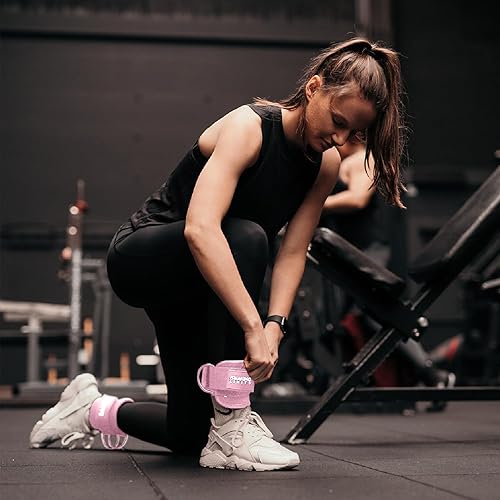 Miniatura 7 de BREAKING LIMITS Correas de tobillo para máquinas de cable para mujeres, juego de correas de tobillo para glúteos, accesorios de tobillo para