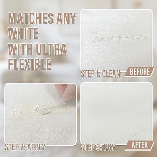 Miniatura 3 de Kit de reparación de cuero blanco para muebles, asientos de automóvil, sofá, chaqueta y bolso, gel de pintura de reparación de cuero sintético para