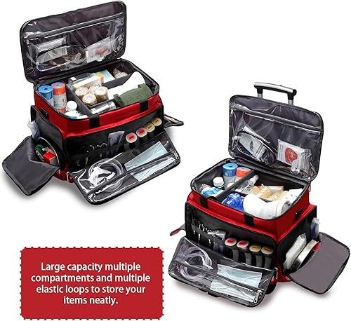 Miniatura 5 de Bolsa médica con ruedas para enfermeras EMT CNA RN vacía para primeros auxilios Cuidado de la salud en el hogar Cuidado de la salud de enfermería