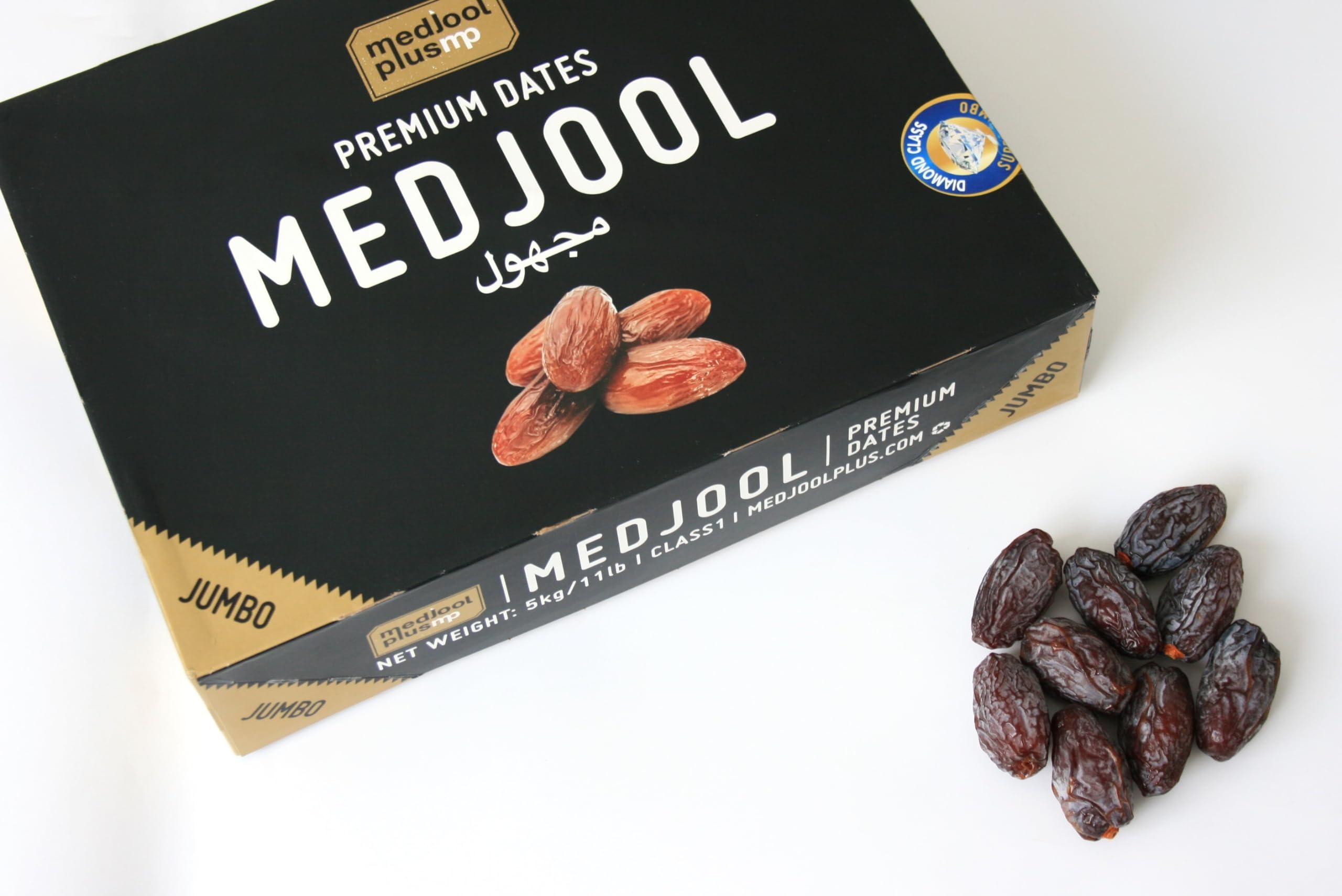 Mercado del Paraíso ➤ Dátiles Medjool Premium Super Jumbo 5kg ➤ Dátiles con hueso, naturales, dulces. De gran tamaño