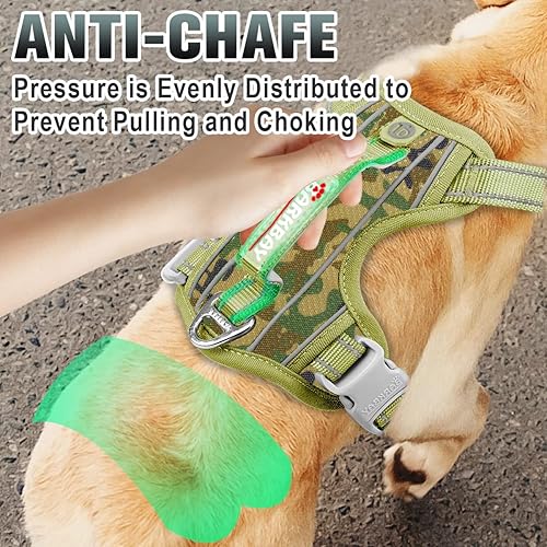 Miniatura 4 de BARKBAY - Arnés para perro de gran zancada, sin tirones, arnés para perro reflejante con clip frontal y agarradera de fácil control para