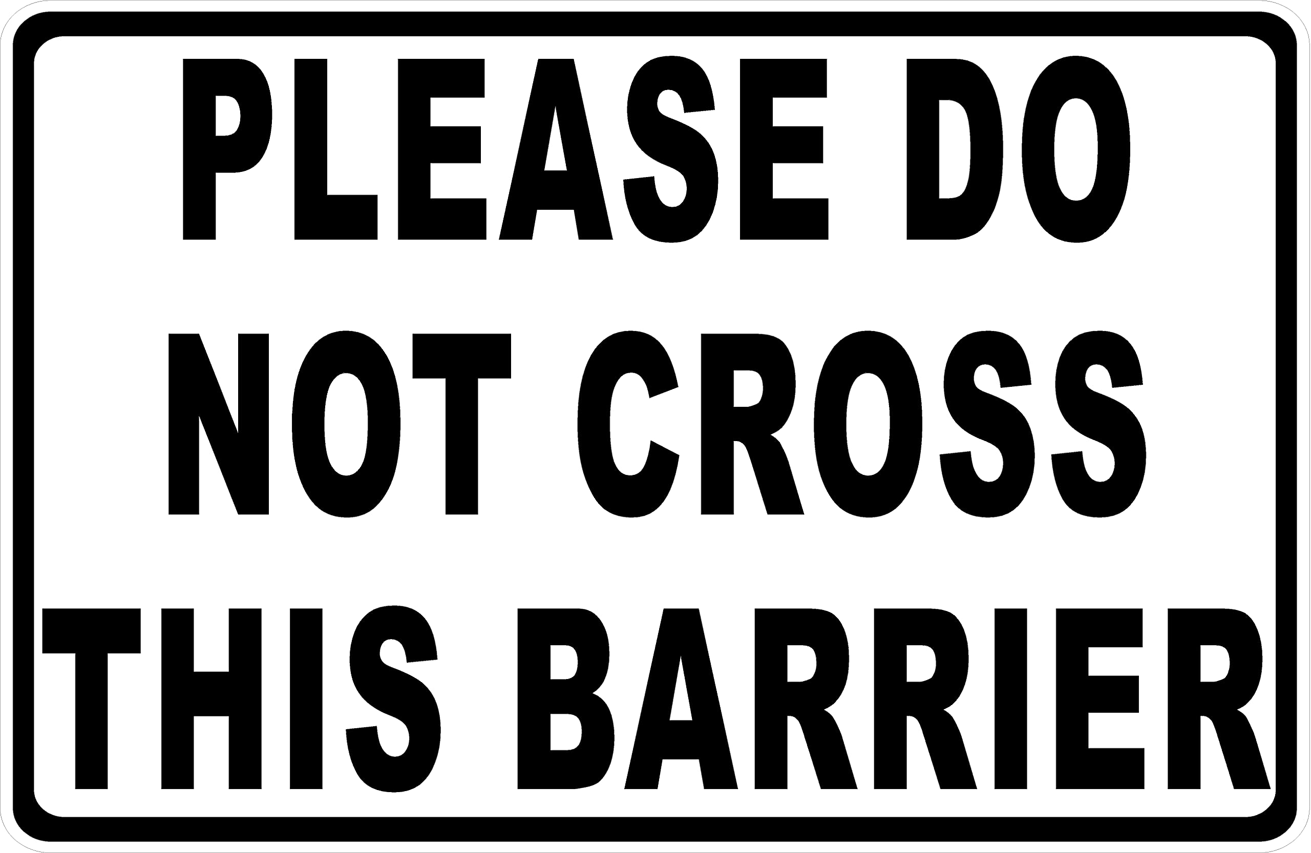 Aluminum Boundary Safety Warning Sign, Do Not Cross Safety Barrier Marker, Indoor Outdoor Yard Wall Decor, 12x8 Inches