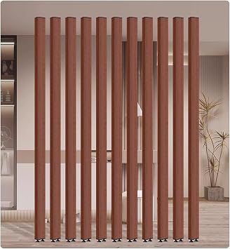 Aluminum Slats Wall Post,Partitions Screens Room Dividers, Indoor Hollow Decor Grille Column, Hallway/Front Door/Living Room/Entrance Privacy Shelter Pillar4 Root,155cm/61.0in/5.08ft