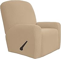 Vista 118 de Easy-Going - Funda elástica para sofá reclinable, 4 piezas, protector de muebles, sofá suave con parte inferior elástica, tela jacquard con Negro