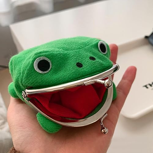 Miniatura 5 de COSTOYFUN Lindo anime cosplay rana monedero divertido pequeño dinero bolsa de juguetes de peluche regalos, Verde