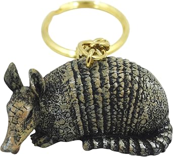 Handcrafted Armadillo Figurine Keychain Resin Animal Charm for Wildlife Lovers Exotic Animal Lover Gift