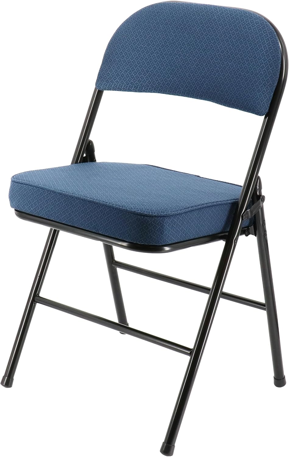 Elama 4 Piece Metal Indoor/Outdoor Folding Dinner Chairs with Padded Seats (Blue2)