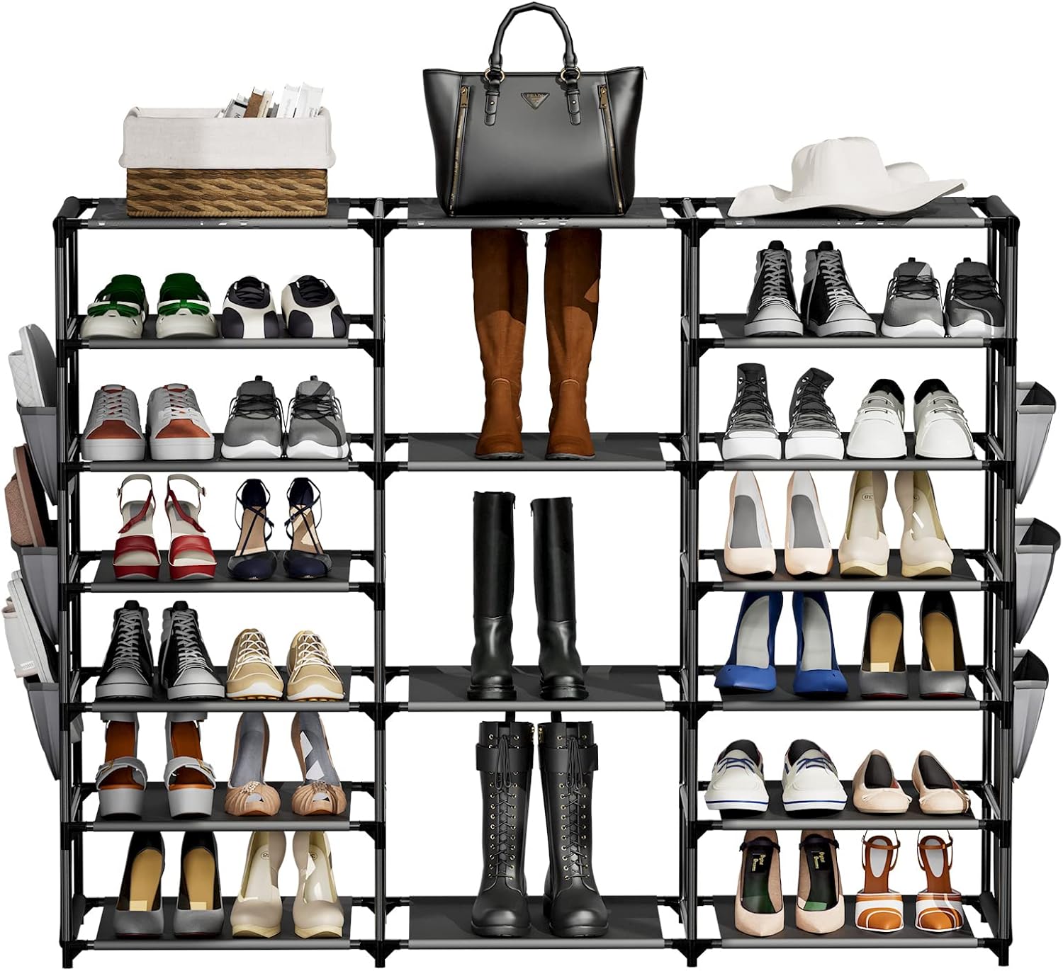 YOUDENOVA Shoe Rack, 7 Tier Boot Rack Storage 3 Rows, Large