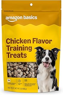 Amazon Basics Chicken Flavor Training Treats for Dogs, 2 lb. Bag (32 oz) (Previously Wag)