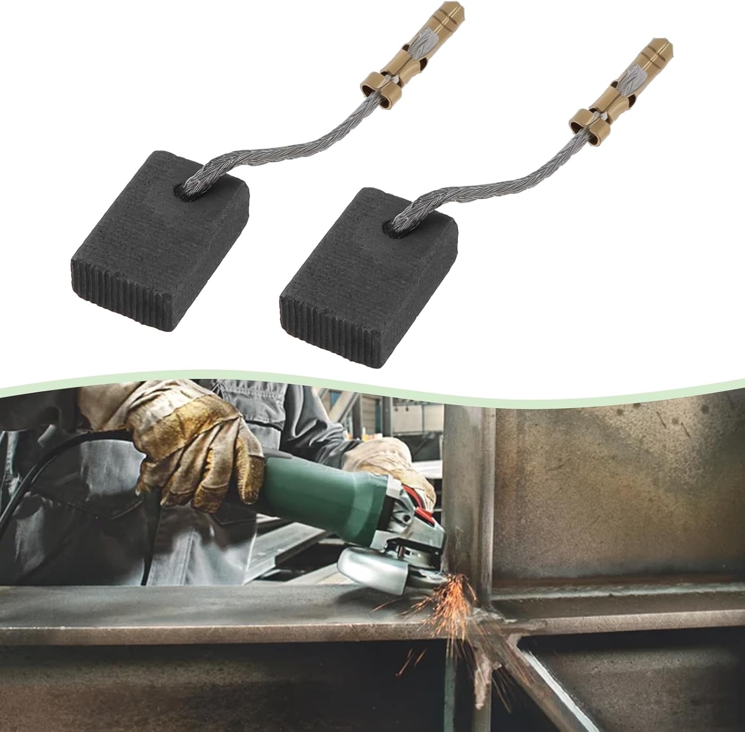 4Pcs Quick Angle Grinders Carbon Brush Replacement Part 316055200 Compatible with Metabo W9-115 Quick and WP9-125 Quick(15.4x10x4.9mm)