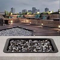 Vista 6 de Mr. Fireglass 10 libras de cristales de fuego mezclados en forma de diamante para chimenea y hoguera al aire libre y paisajismo - 2.54 cm de alto