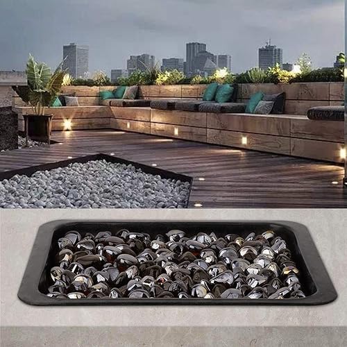 Miniatura 6 de Mr. Fireglass Diamantes mezclados de vidrio de fuego de 10 libras para chimenea, hoguera y paisaje lanscaping - Rocas de fuego ámbar de 1 pulgada de
