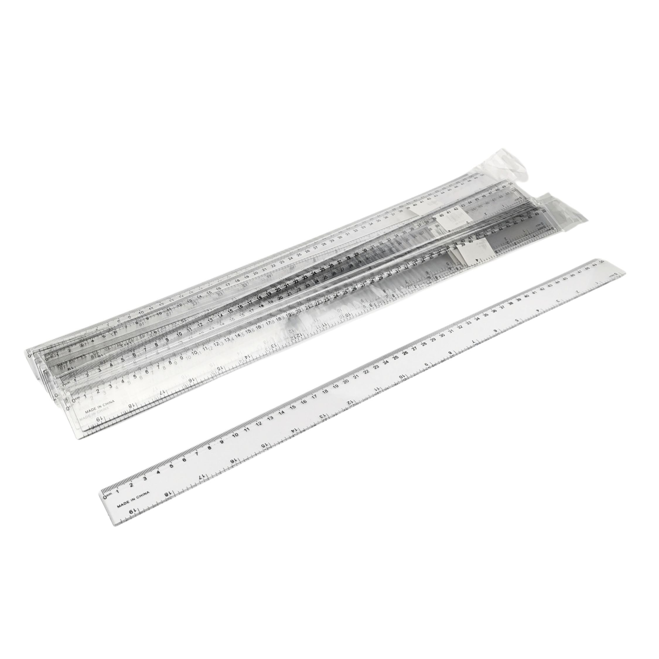 JIYIN 6 pièces règles en plastique, 15 cm, règle transparente, 15 cm, avec centimètres